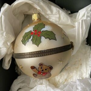 Komozja Mostowski Ornament - “Hinged Ball With Toys” 981635  Hand Blown Glass